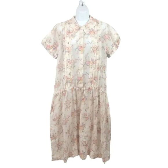 Vintage Handmade 1920s Style Cottagecore Prairie Floral Drop Waist Day Dress - Picture 8 of 12